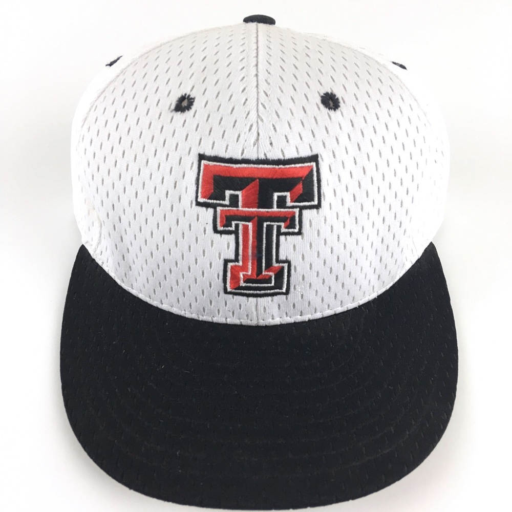 Texas Tech White Snap Back Flat Bill Hat Men’s